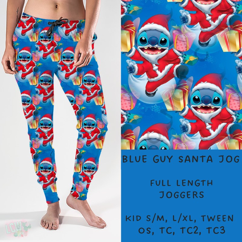 Ready To Ship - Blue Guy Santa Leggings