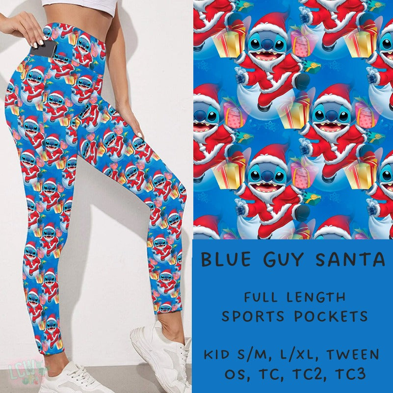 Ready To Ship - Blue Guy Santa Leggings