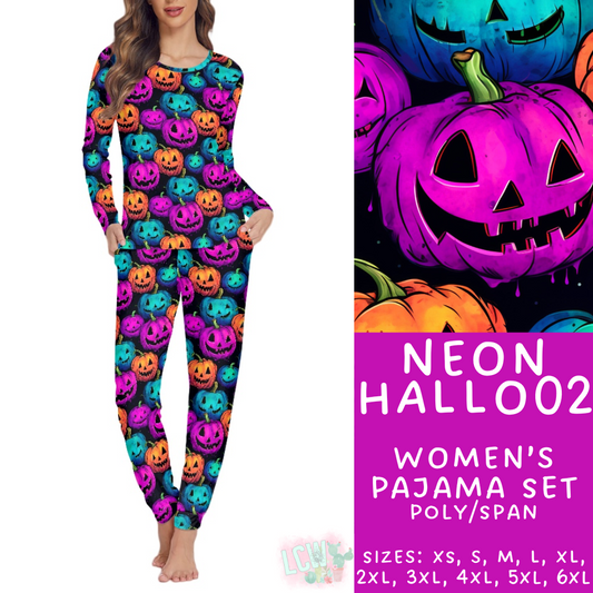 Ready to Ship - Neon Hallo02 Women's Pajama Set - Sizes M-3XL