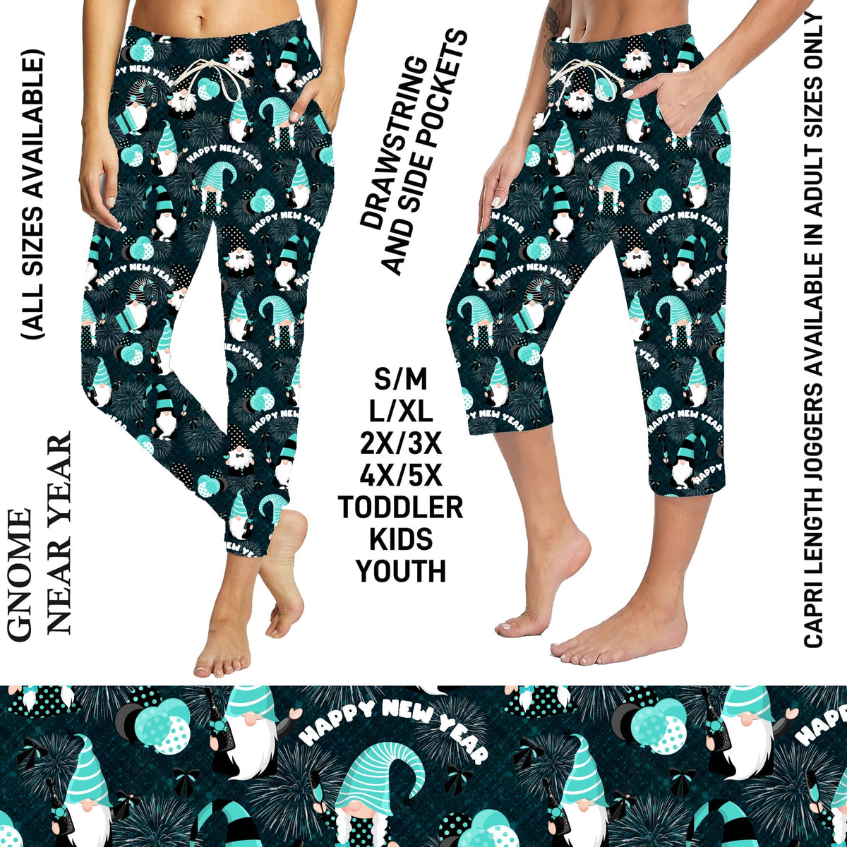 S3PJ - Gnome New Year Full Jogger/Capri Lounger with Pockets - Preorder Due 10/28 ETA: Late Dec