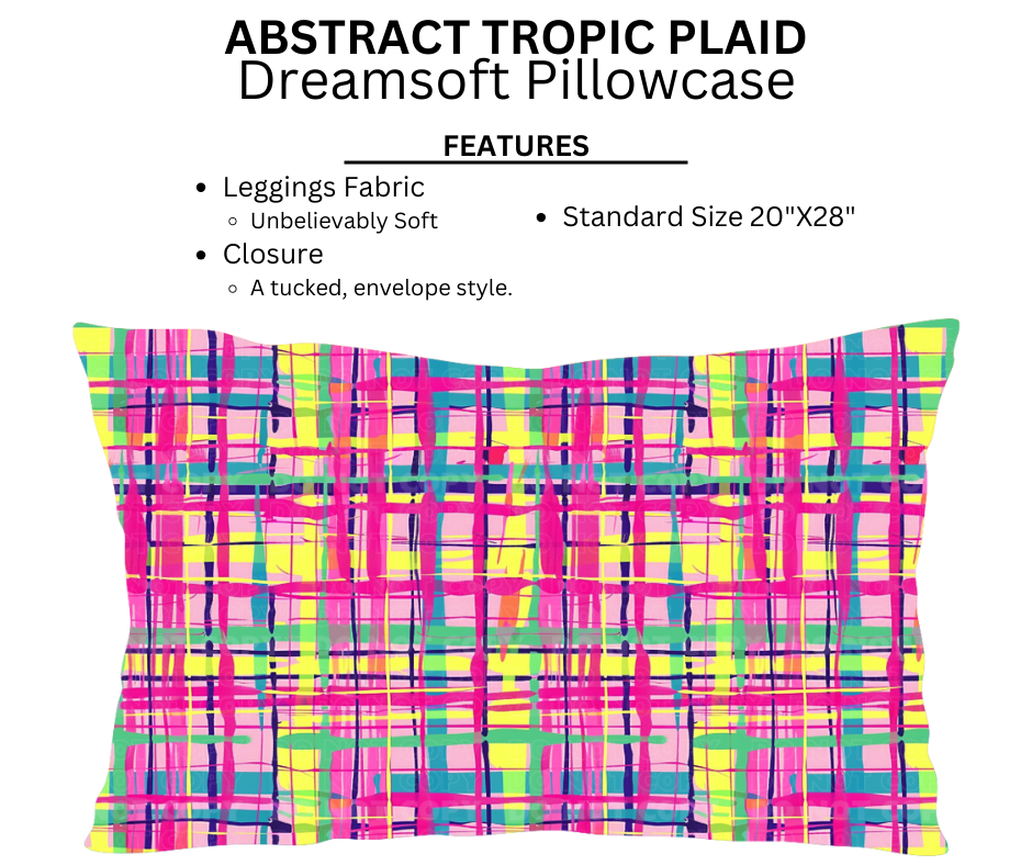 Abstract Tropic Plaid Dreamsoft Pillowcase