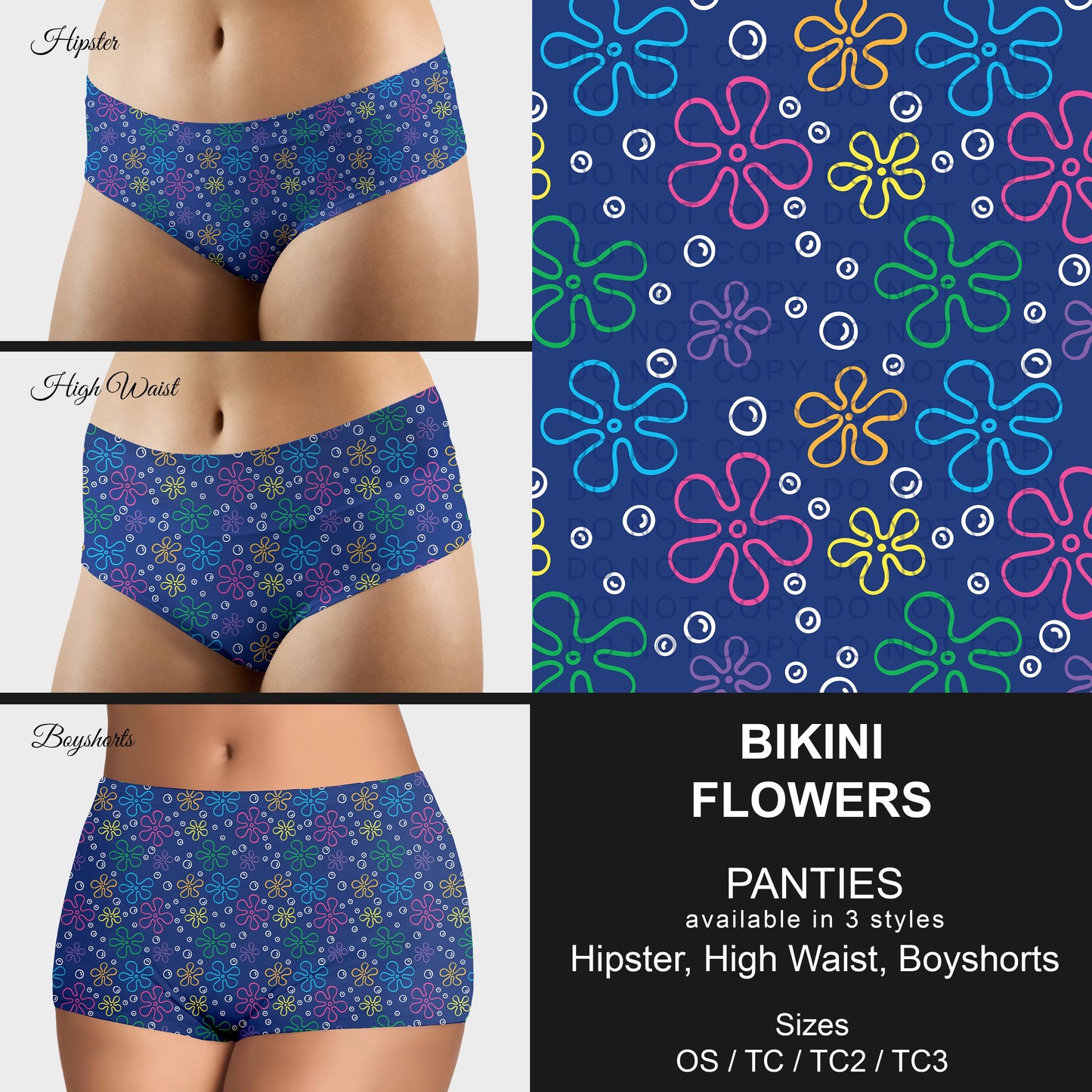 B306 - Preorder Bikini Flowers Panties (Closes 8/07. ETA mid October)