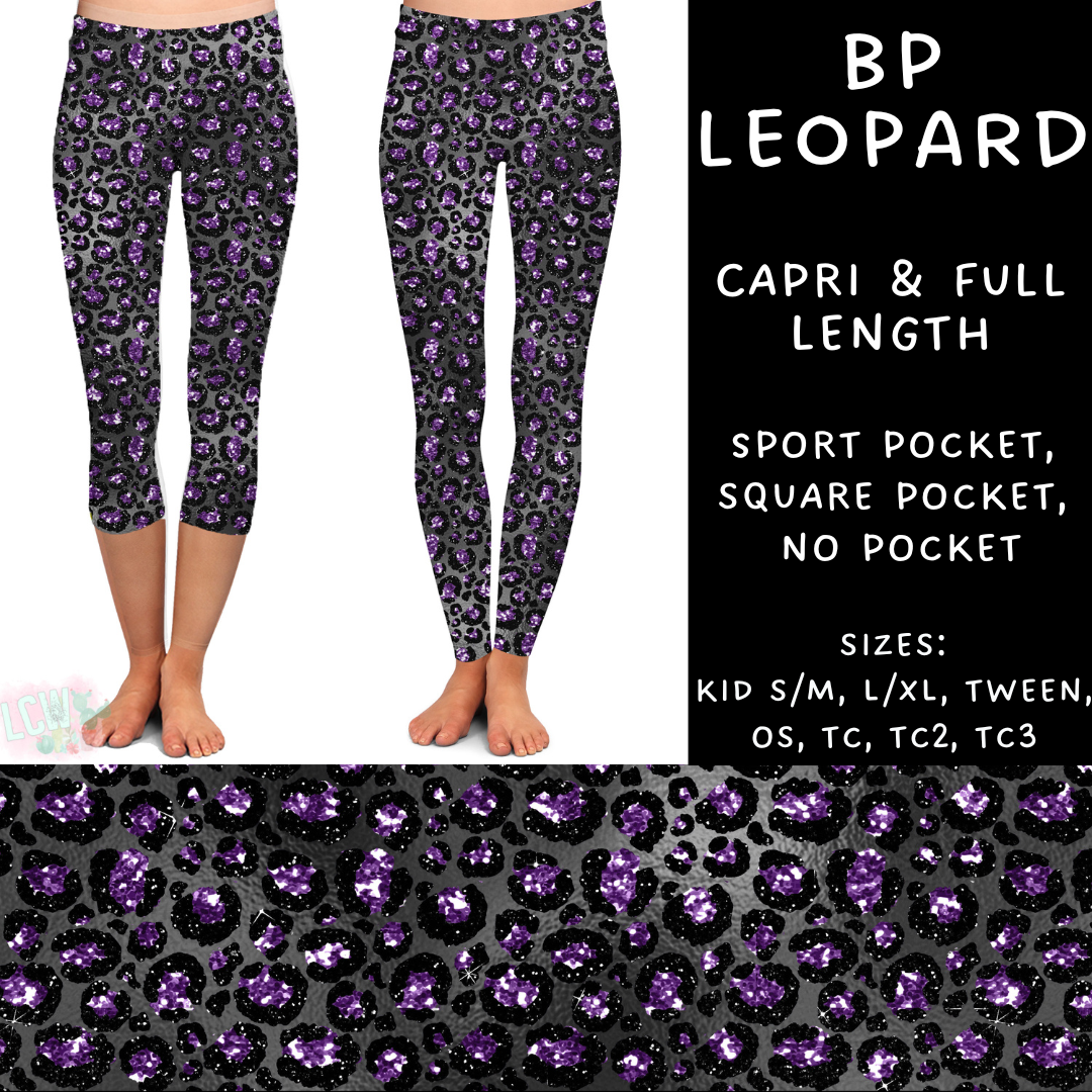 Ready To Ship - BP Leopard - Full Length Leggings Sport OS - Full Square TC - Capri Square OS & TC