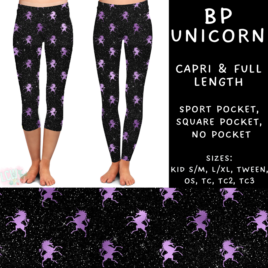 Ready To Ship - BP Unicorn - Capri Sport Leggings TC - Capri Square OS & TC