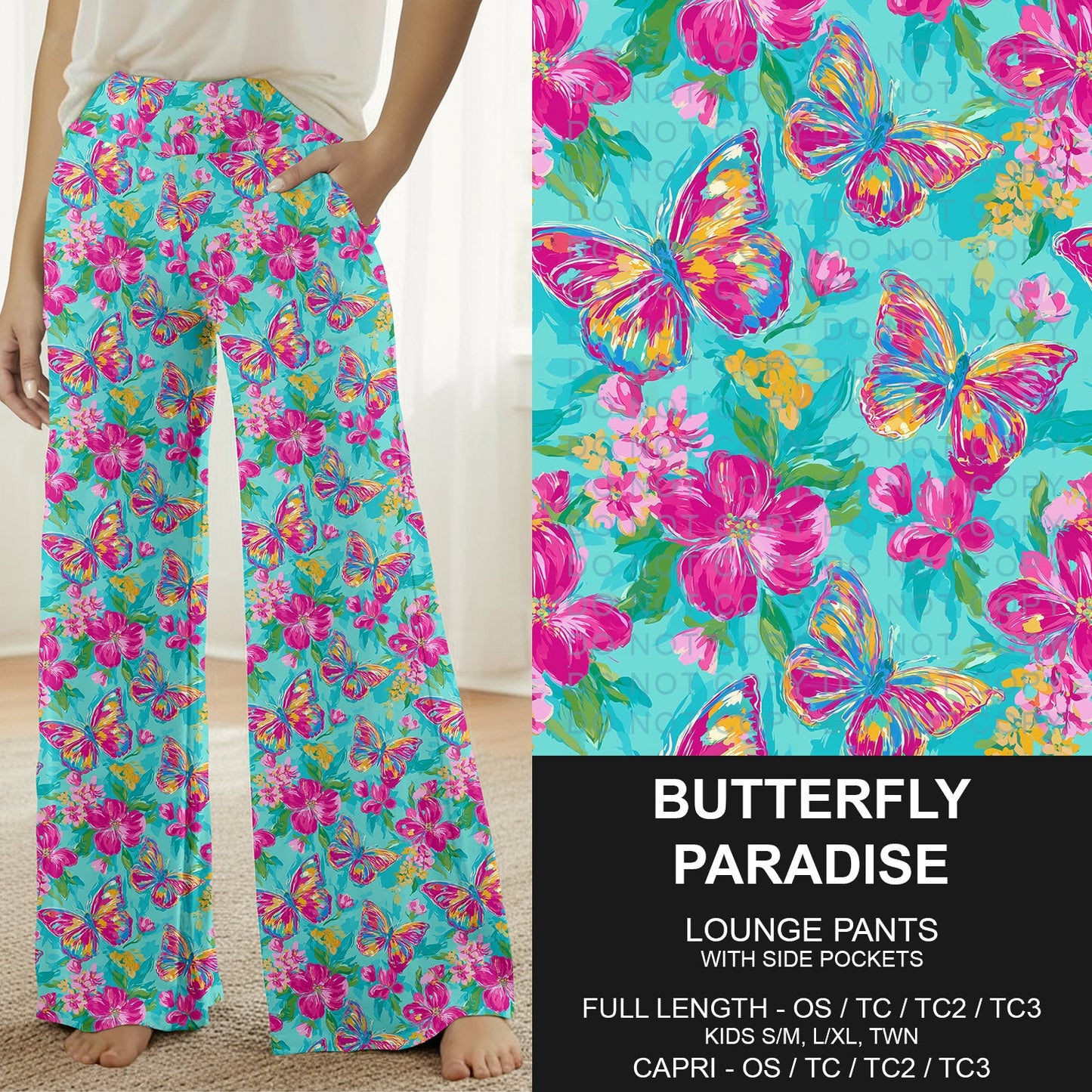 B298 - Preorder Butterfly Paradise Lounge Pants (Closes 7/05. ETA: early Sept.)