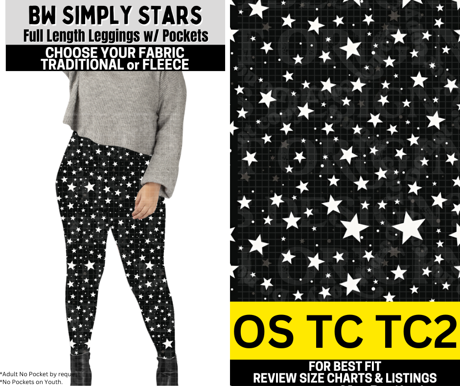 BW Simply Stars Leggings Choose Fleece or Traditional