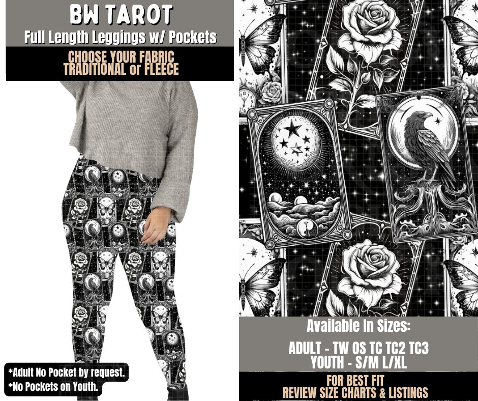 Preorder! Closes 10/28. ETA Jan. BW Tarot Leggings Choose Fleece or Traditional