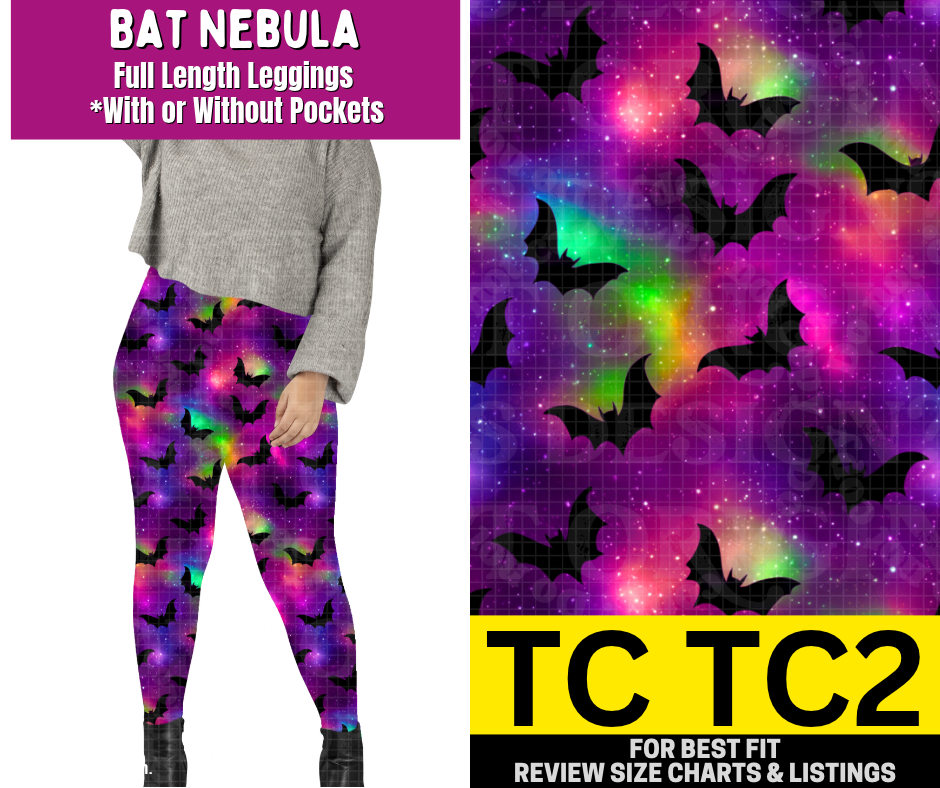 Bat Nebula Full Length Leggings w/ Pockets