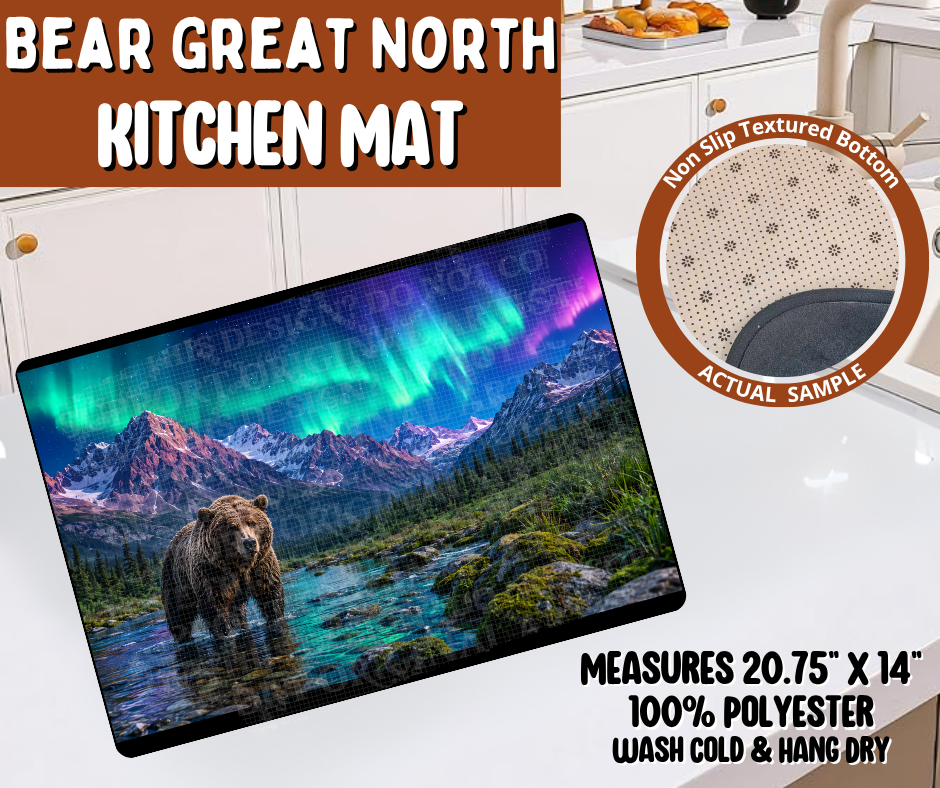 Preorder! Closes 10/19. ETA Jan. Bear Great North Kitchen Mat