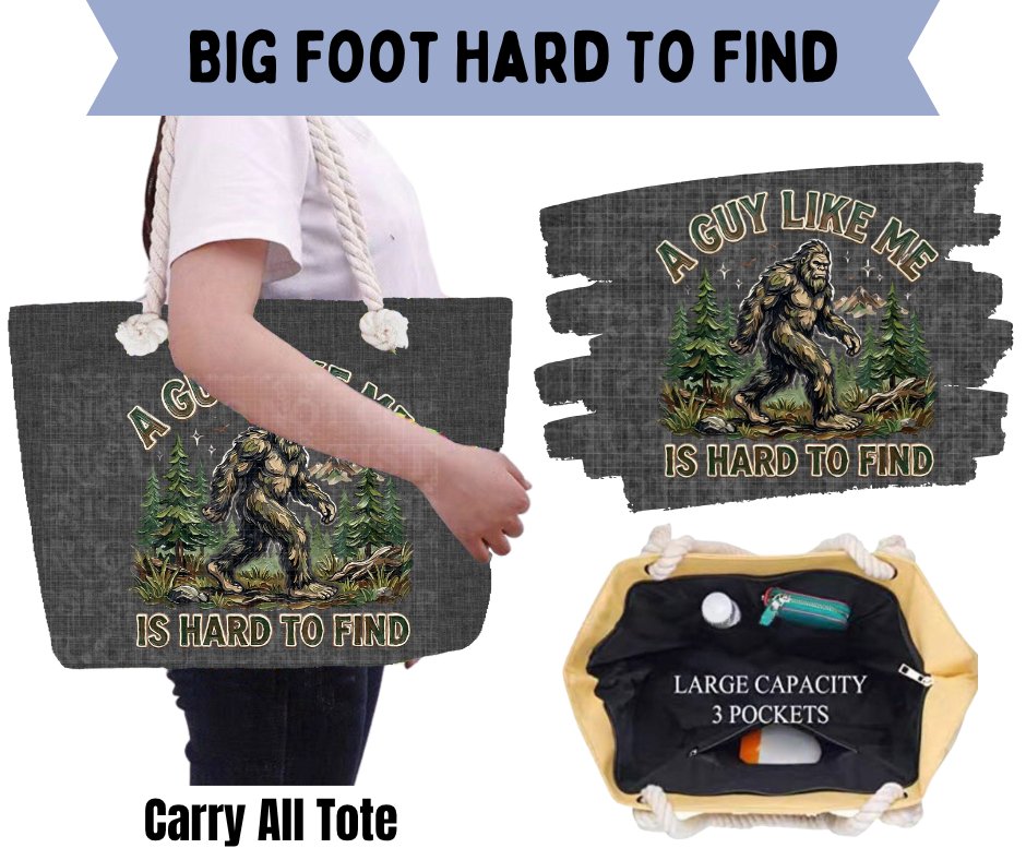 Big Foot Hard To Find Carry All Tote