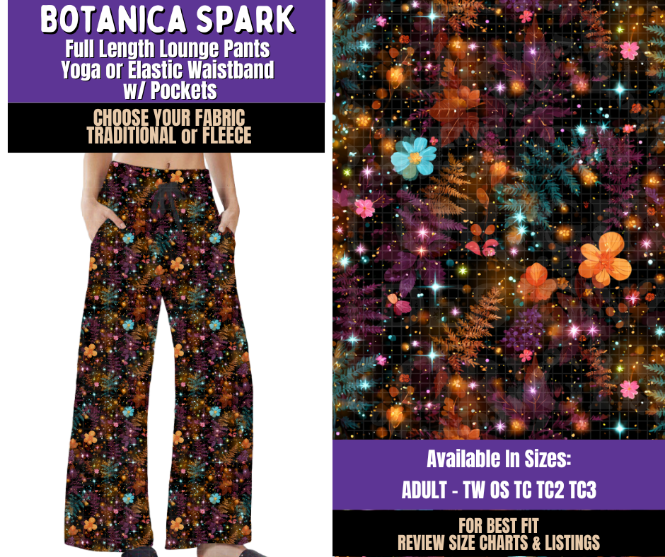 Preorder! Closes 8/5. ETA Nov. Botanica Spark Lounge Pants Choose Fleece or Traditional