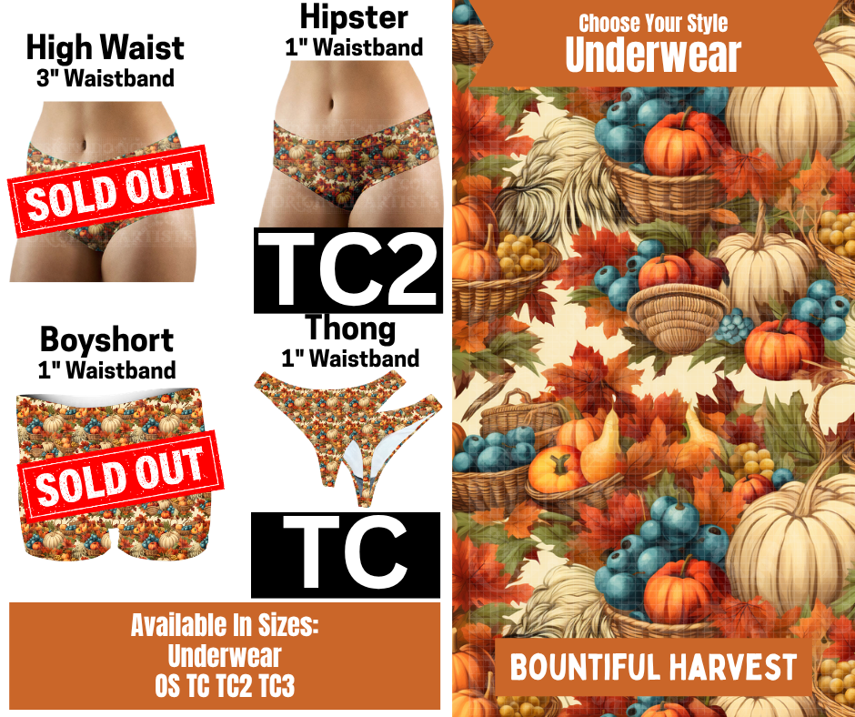 Bountiful Harvest Hipster & Thong Underwear