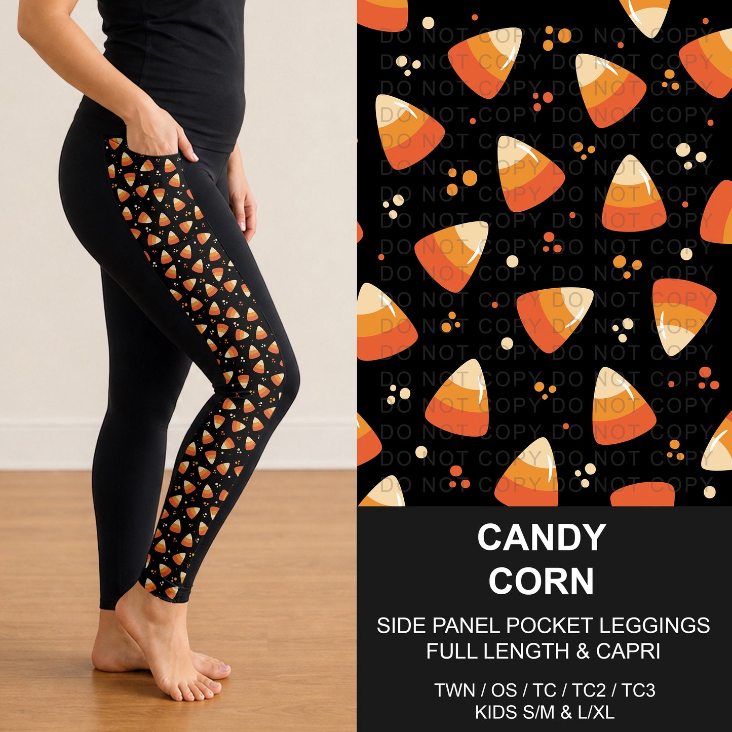 B295 - Preorder Candy Corn Side Panel Pocket Leggings (Closes 6/14. ETA: late Aug.)
