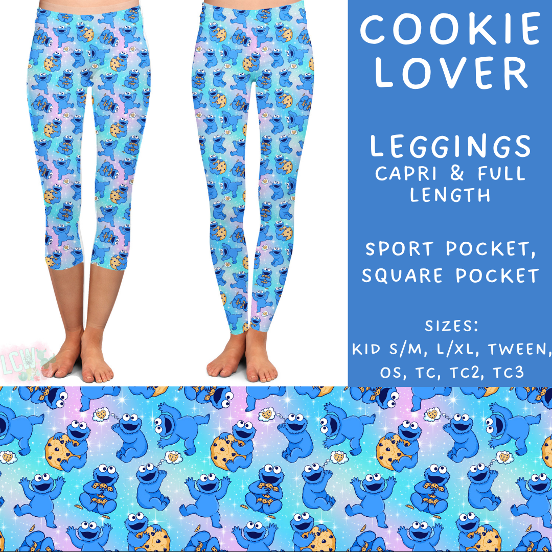 Ready To Ship - Cookie Lover - Full Length Leggings Sport TC - Full Square TC - Capri No Pockets TC - Capri Square TC2