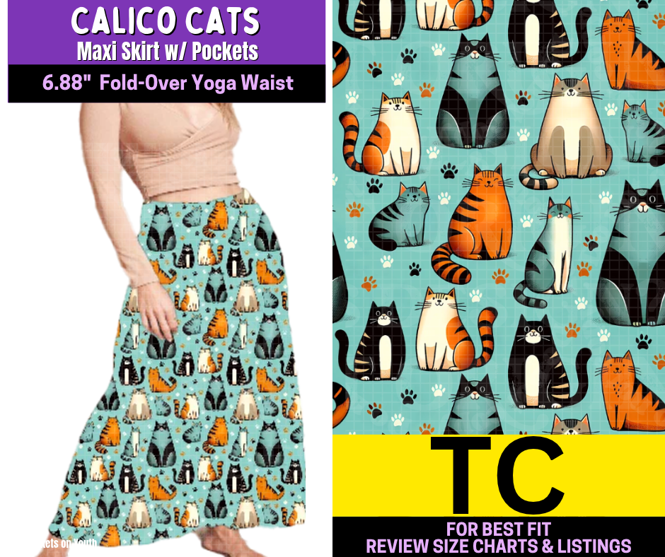 Calico Cats Maxi Skirt