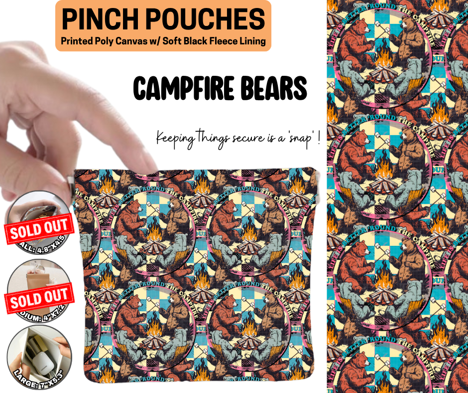 Campfire Bears Pinch Pouches