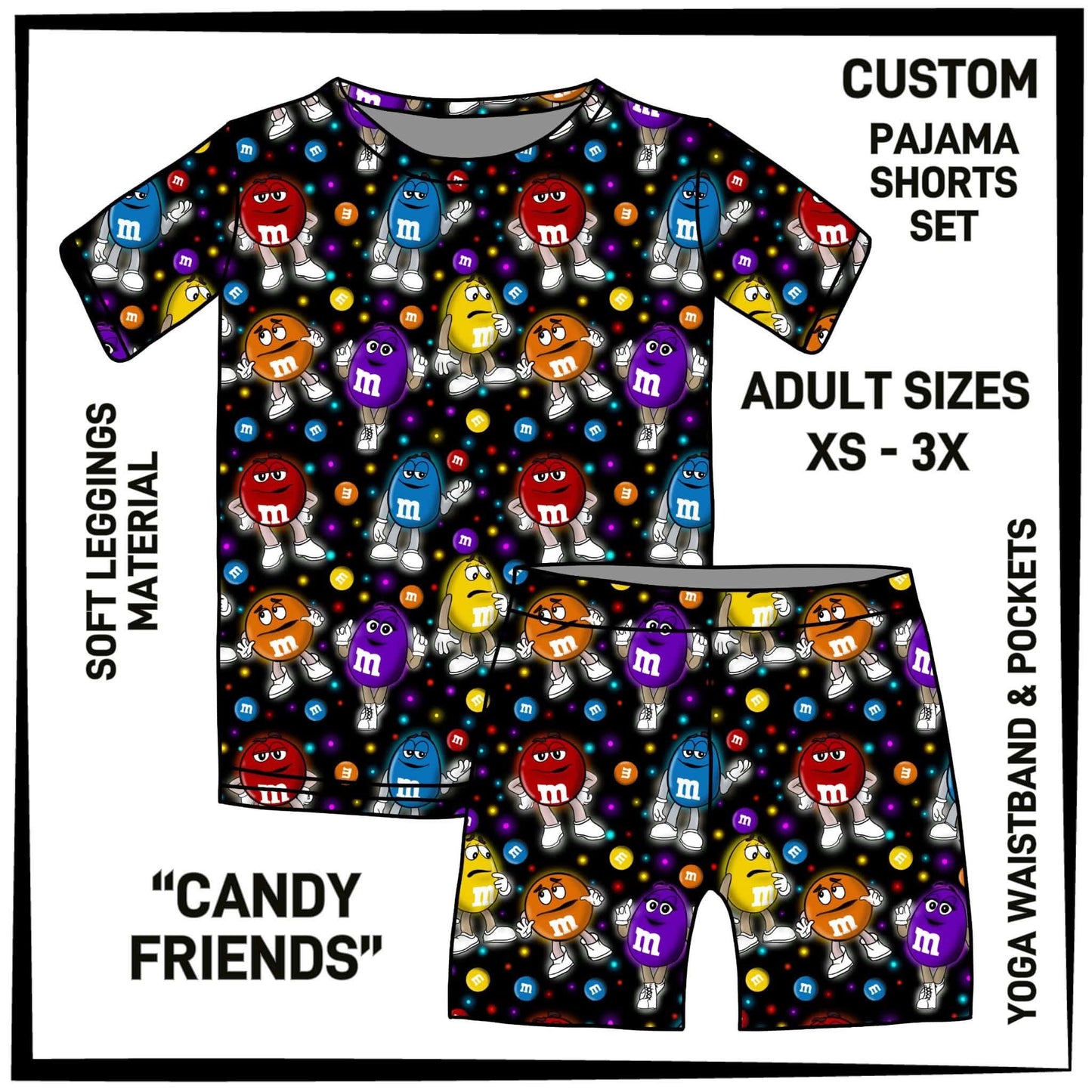 PS1S - Candy Friends Pajamas Top & Shorts Set - Preorder Closing 7/1 ETA: Late Aug