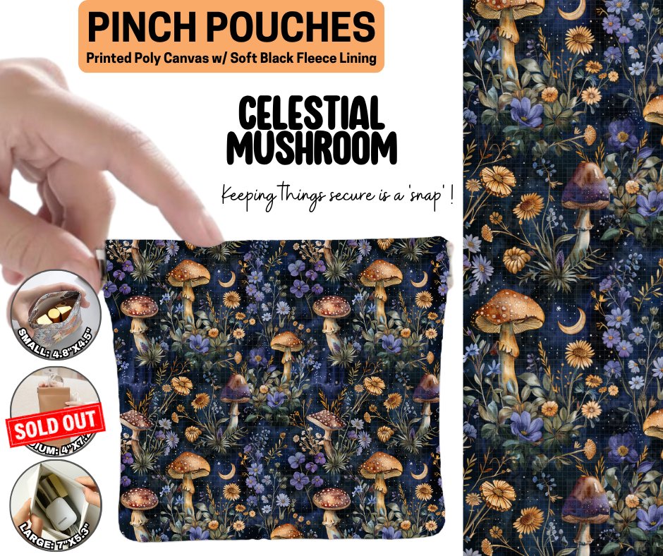 Celestial Mushroom Pinch Pouches