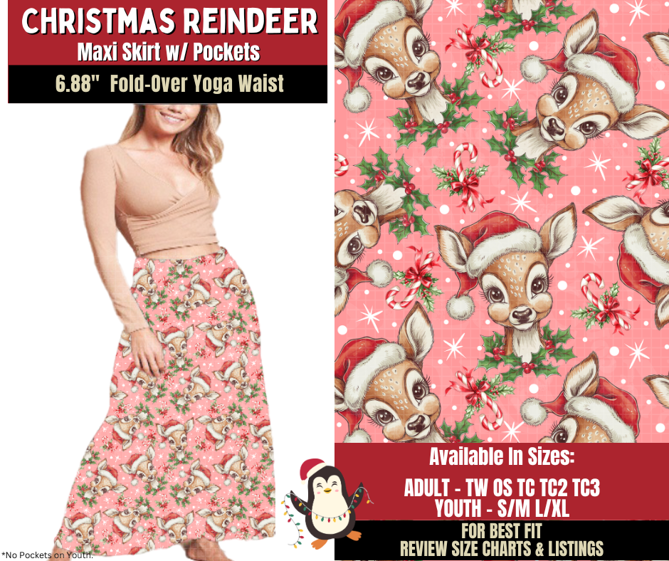 Preorder! Closes 9/4. ETA Dec. Christmas Reindeer Maxi Skirt