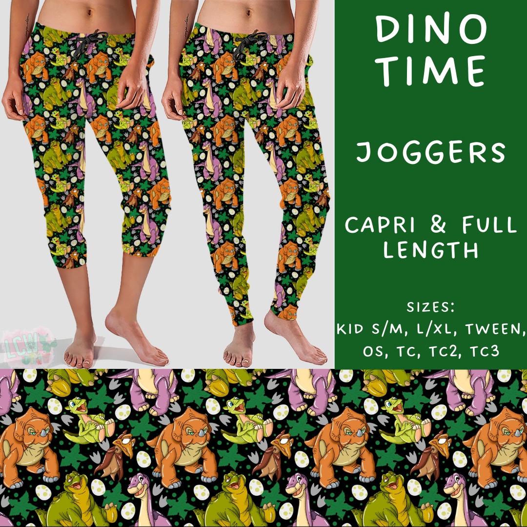 Ready To Ship - Dino Time - Full Length Joggers TC2 - Capri Joggers OS