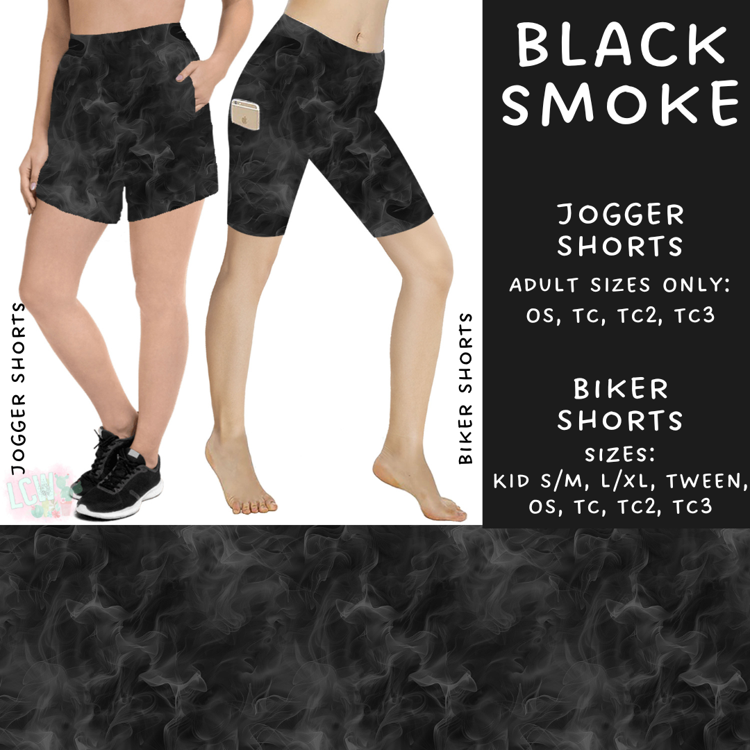 Ready to Ship - Black Smoke Biker TC & Jogger Shorts TC2