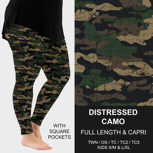 B251 - Preorder Distressed Camo Leggings w/ Pockets (Closes 9/14. ETA: mid Nov.)