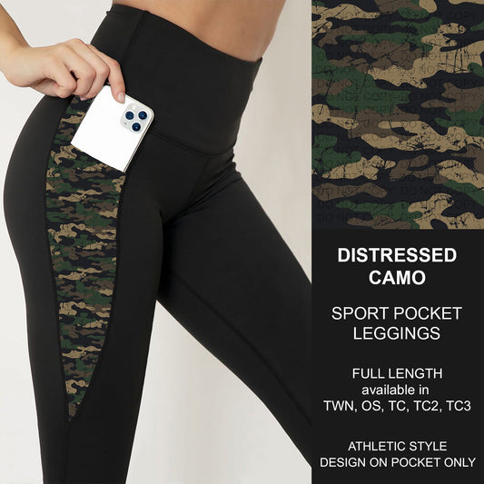 B251 - Preorder Distressed Camo Sport Pocket Leggings (Closes 9/14. ETA: mid Nov.)