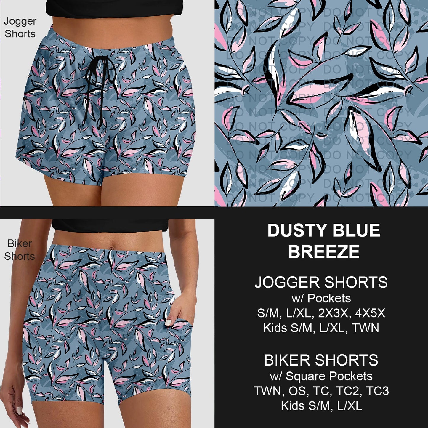 B281 - Preorder Dusty Blue Breeze Jogger/Biker Shorts (Closes 3/25. ETA: early June)
