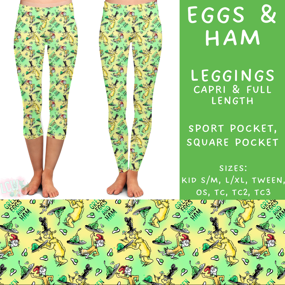 Ready To Ship - Eggs & Ham - Full Length Leggings Sport TC