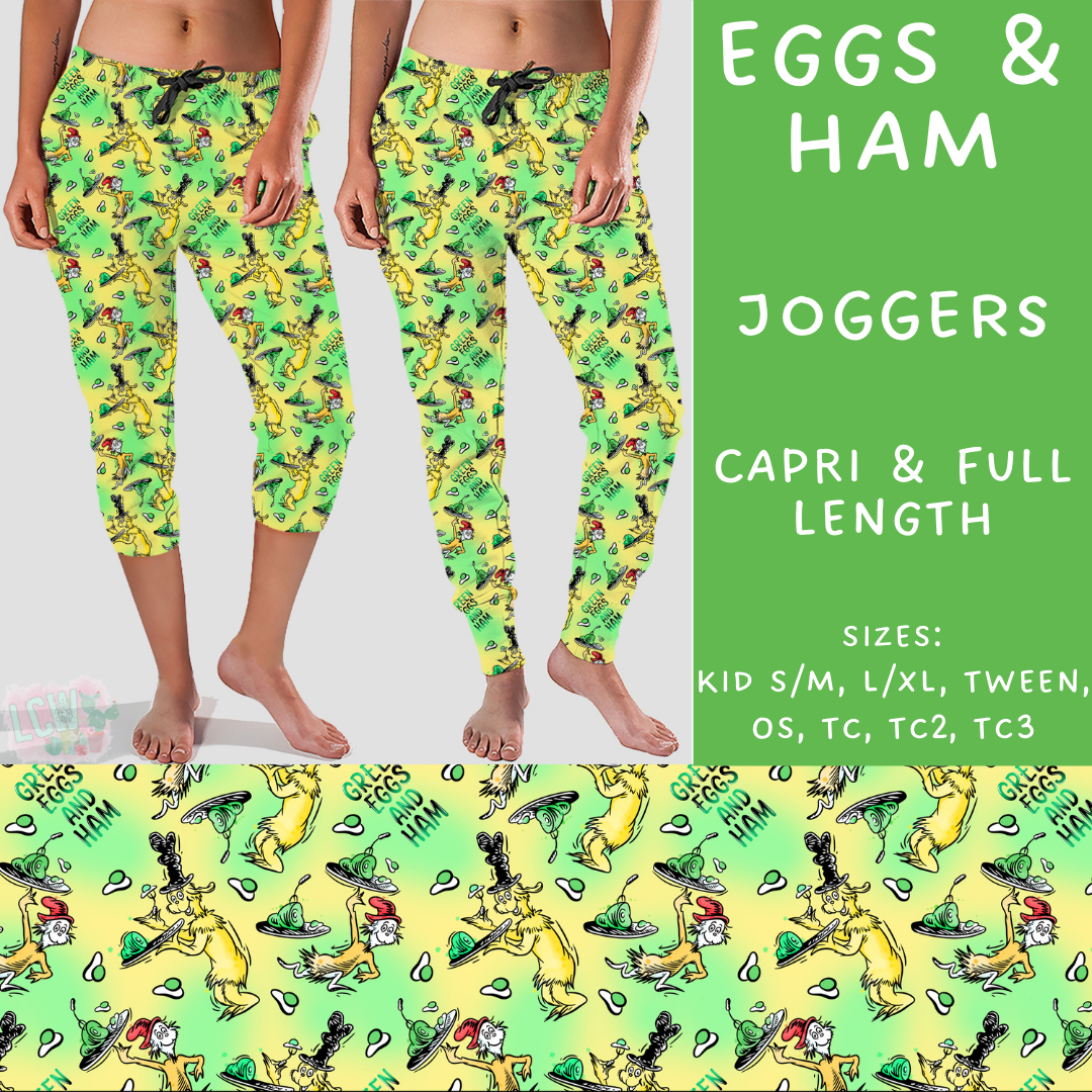 Ready To Ship - Eggs & Ham - Full Length Joggers TC2 - Capri Joggers TC2