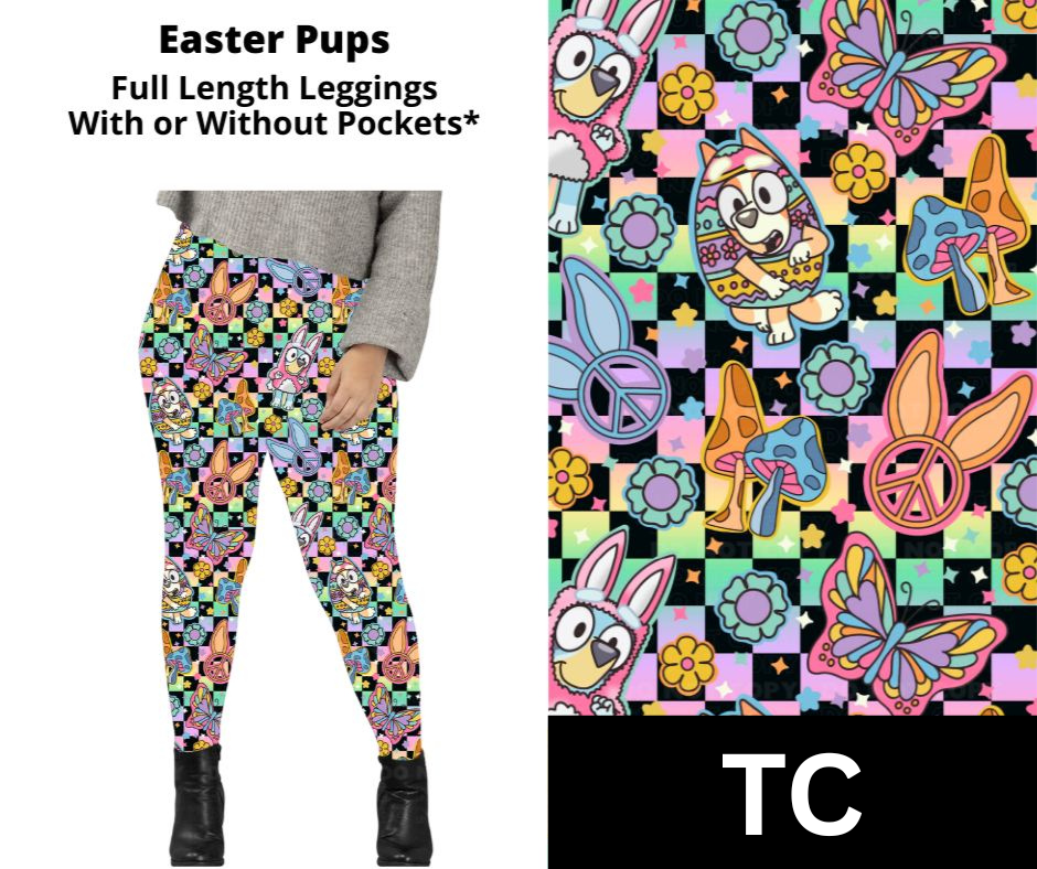 Easter Pups Full Length Leggings w/ Pockets