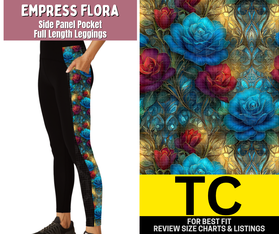 Empress Flora Side Panel Pocket Full Length Leggings
