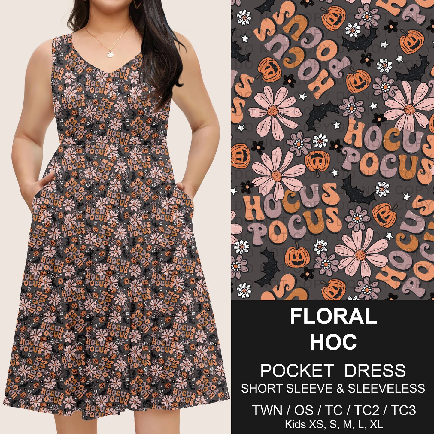B302 - Preorder Floral Hoc Pocket Dress (Closes 7/24. ETA: early Oct)
