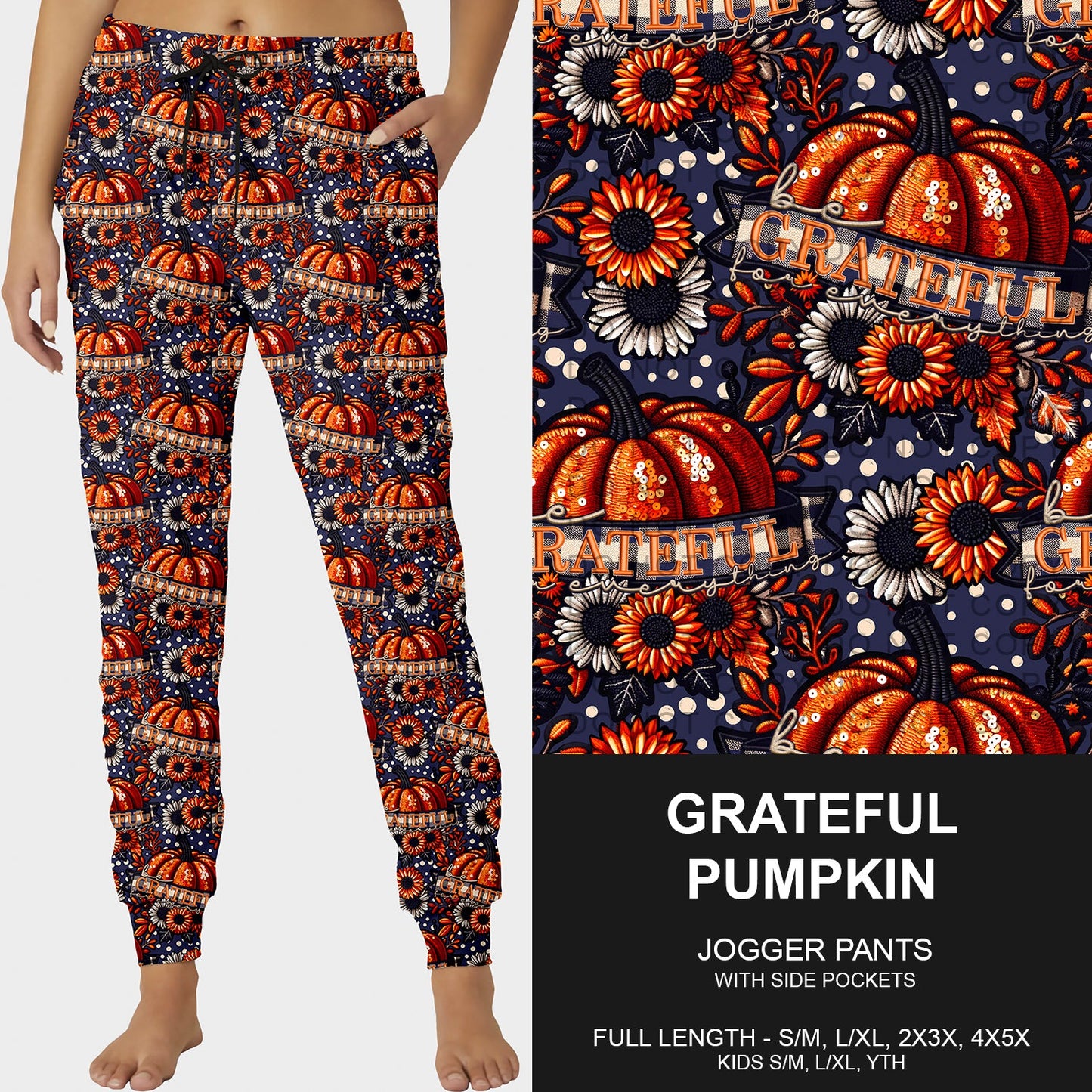 B250 - Preorder Grateful Pumpkin Joggers (Closes 9/07. ETA early Nov.)
