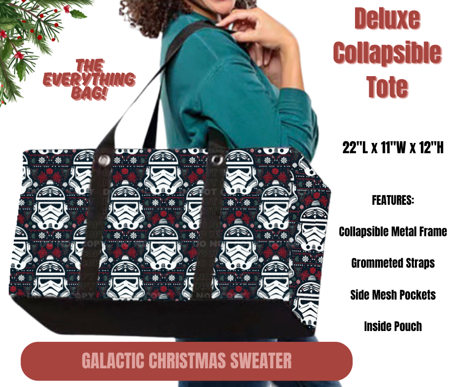 Preorder! Closes 9/1. ETA Dec. Galactic Christmas Sweater Collapsible Tote