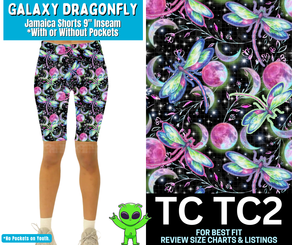 Galaxy Dragonfly Jamaica Shorts w/ Pockets