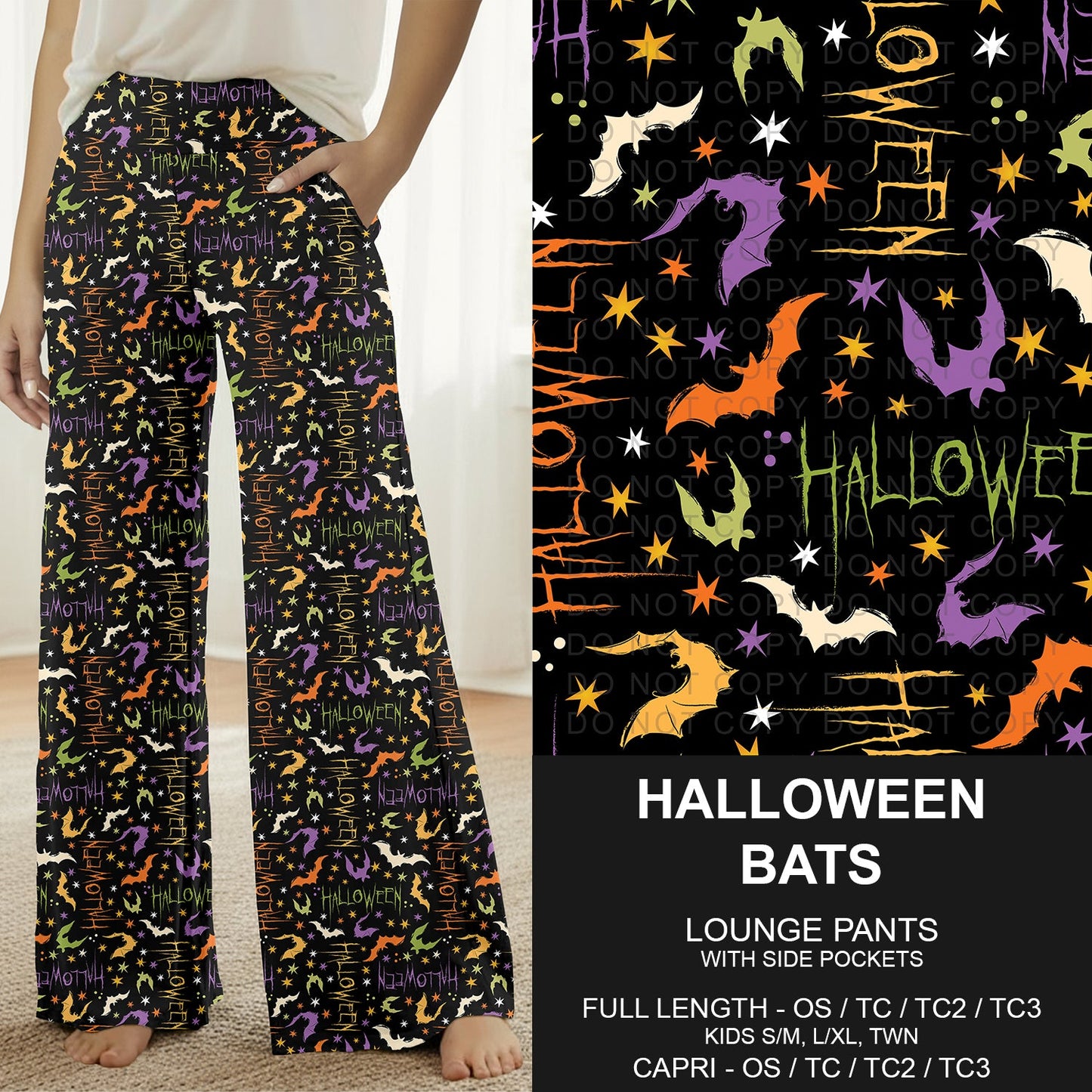 B295 - Preorder Halloween Bats Lounge Pants (Closes 6/14. ETA: late Aug.)