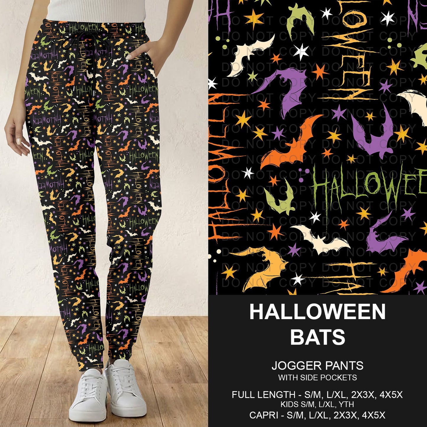 B295 - Preorder Halloween Bats Joggers (Closes 6/14. ETA: late Aug.)