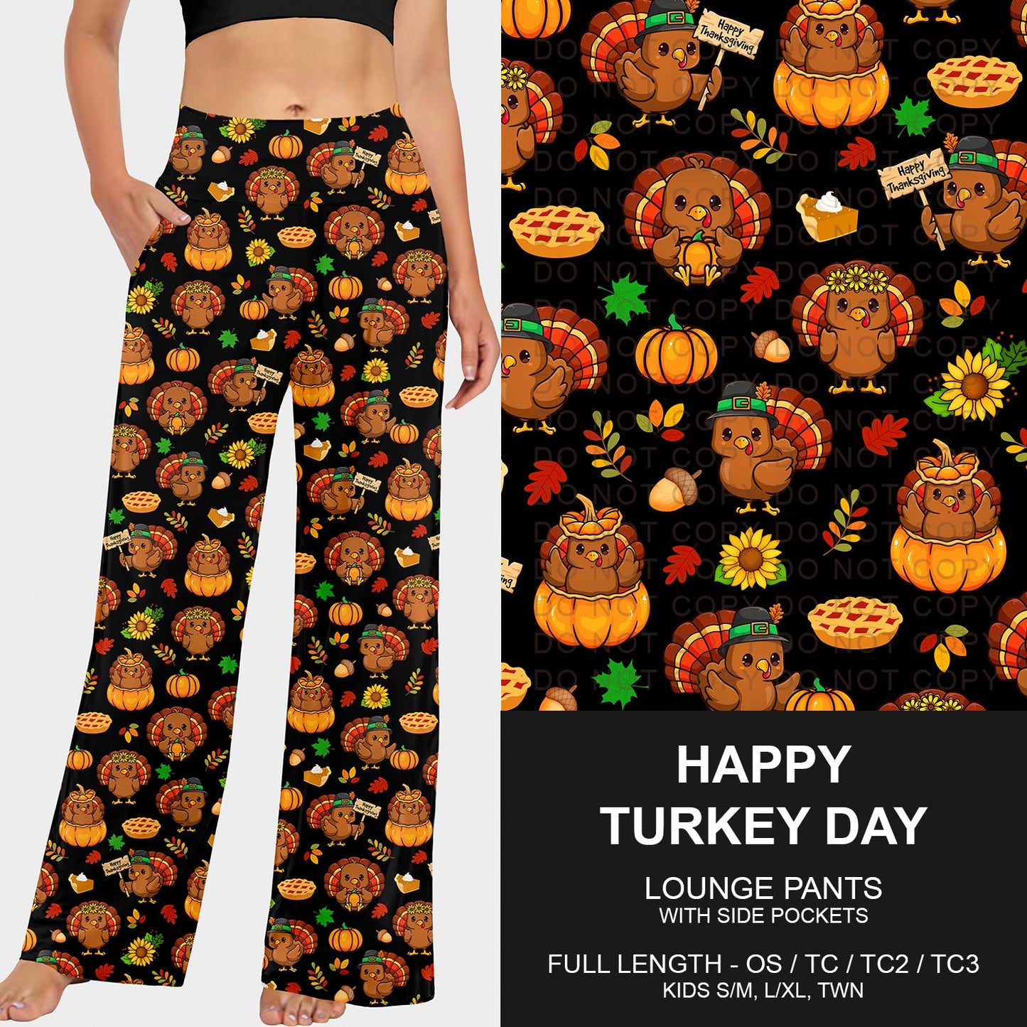 B250 - Preorder Happy Turkey Day Lounge Pants (Closes 9/07. ETA early Nov.)