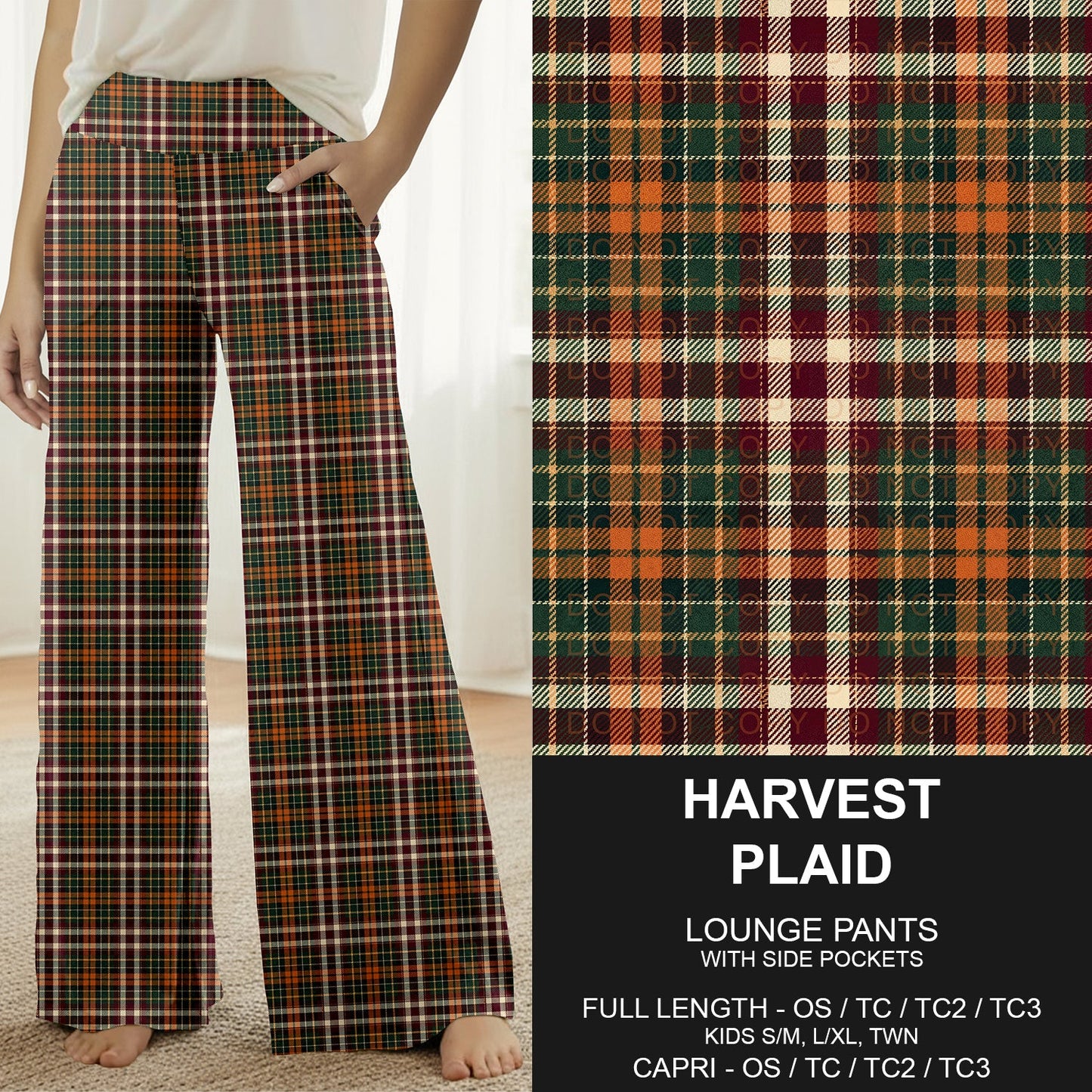B308 - Preorder Harvest Plaid Lounge Pants (Closes 8/16. ETA: late Oct.)