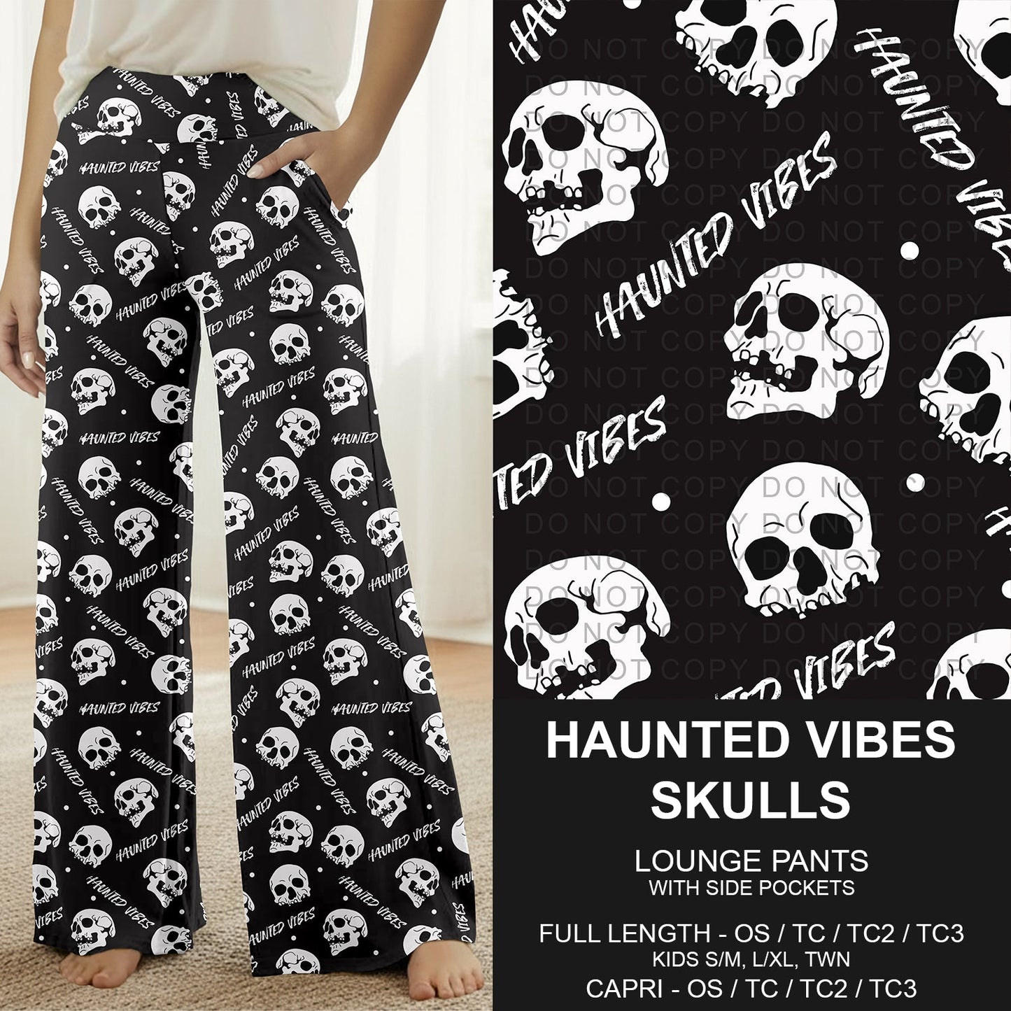 B307 - Preorder Haunted Vibes Skulls Lounge Pants (Closes 8/02. ETA: early Oct.)