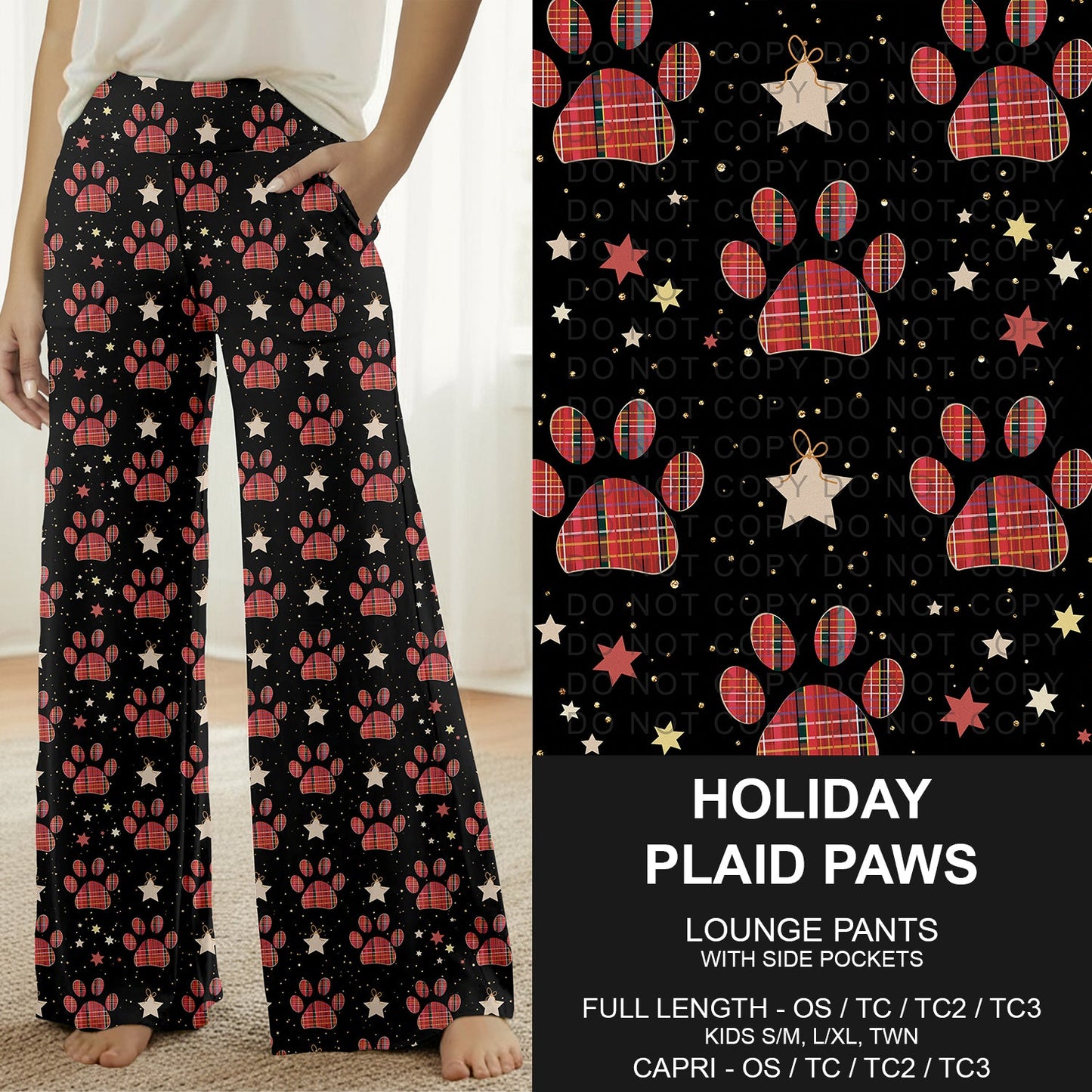 B303 - Preorder Holiday Plaid Paws Lounge Pants (Closes 7/26. ETA: early Oct.)