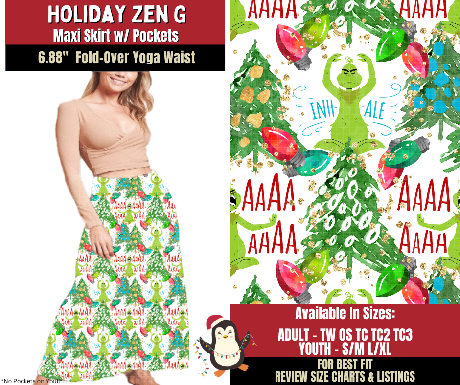 Preorder! Closes 9/4. ETA Dec. Holiday Zen G Maxi Skirt