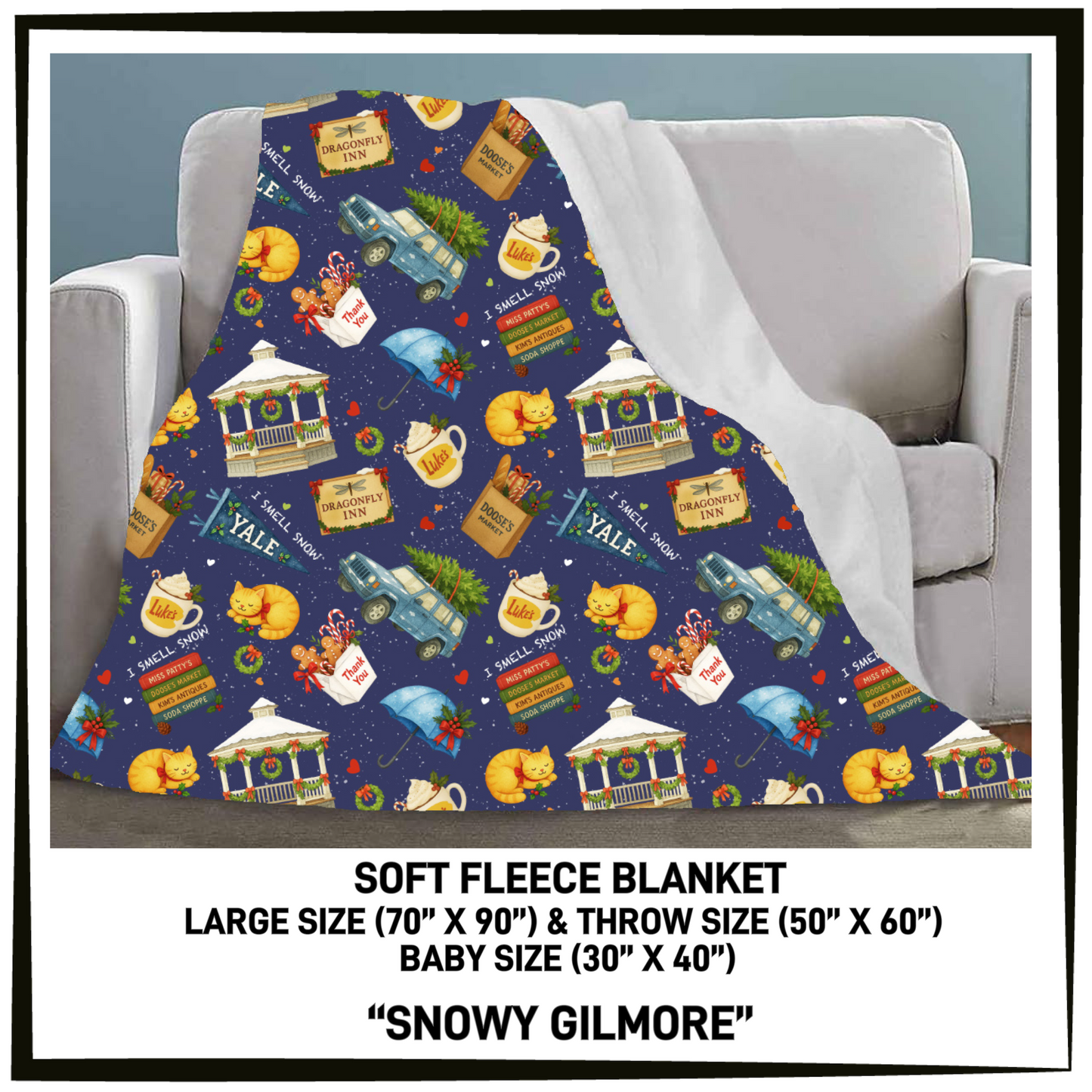 FC7B - Snowy Gilmore Fleece Blanket - Preorder Closing 8/26 ETA: Late Oct