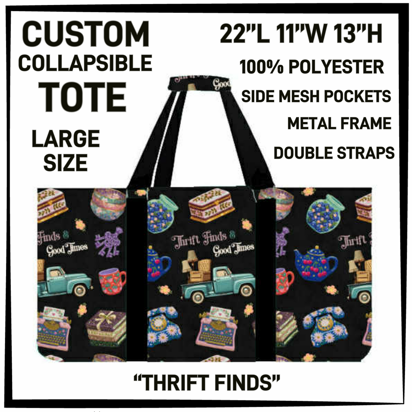 CT16 - Thrift Finds Collapsible Tote - Preorder Closing 1/13 ETA: Mid March