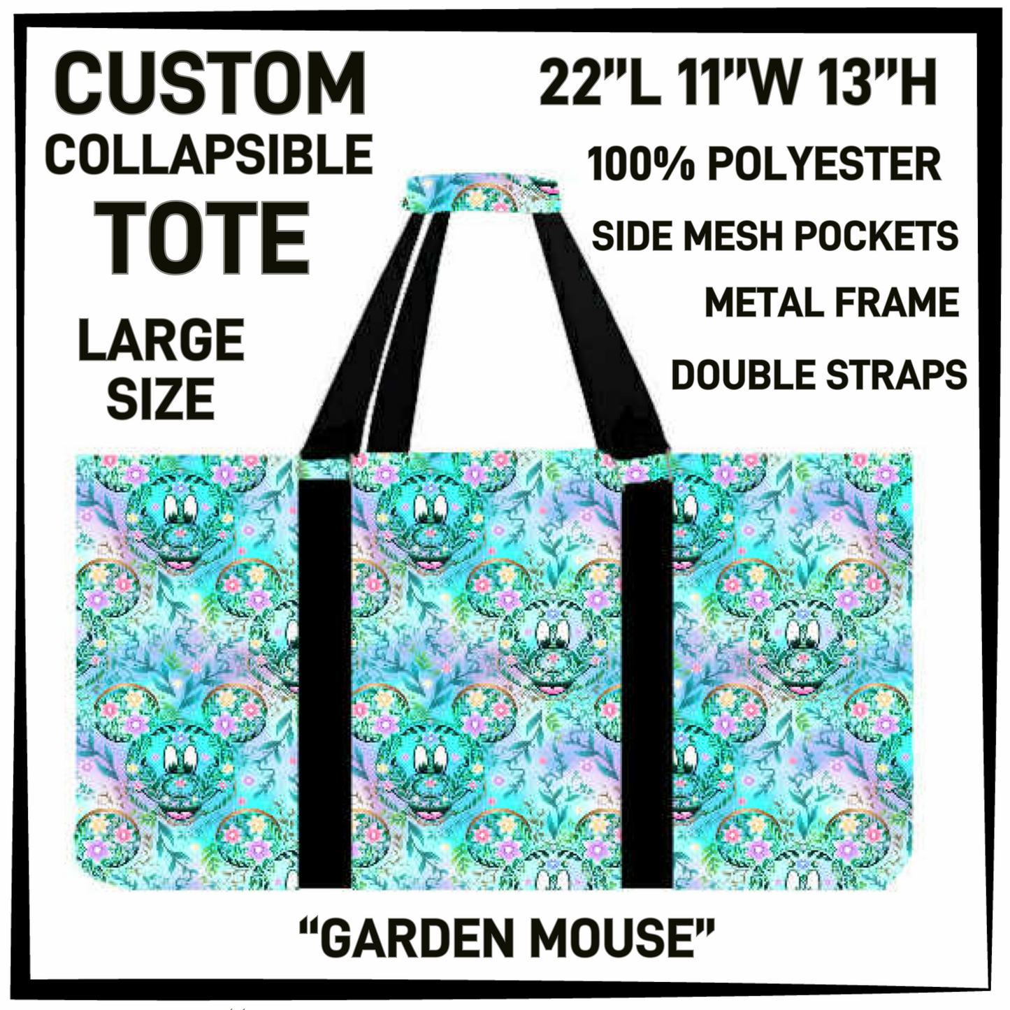 CT16 - Garden Mouse Collapsible Tote - Preorder Closing 1/13 ETA: Mid March
