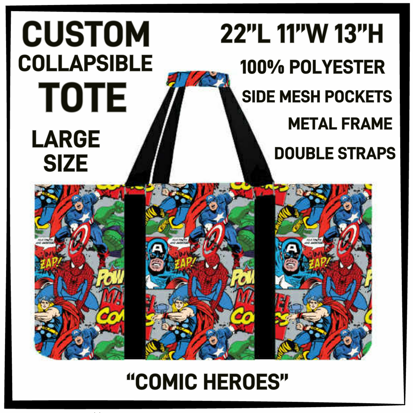 CT16 - Comic Heroes Collapsible Tote - Preorder Closing 1/13 ETA: Mid March
