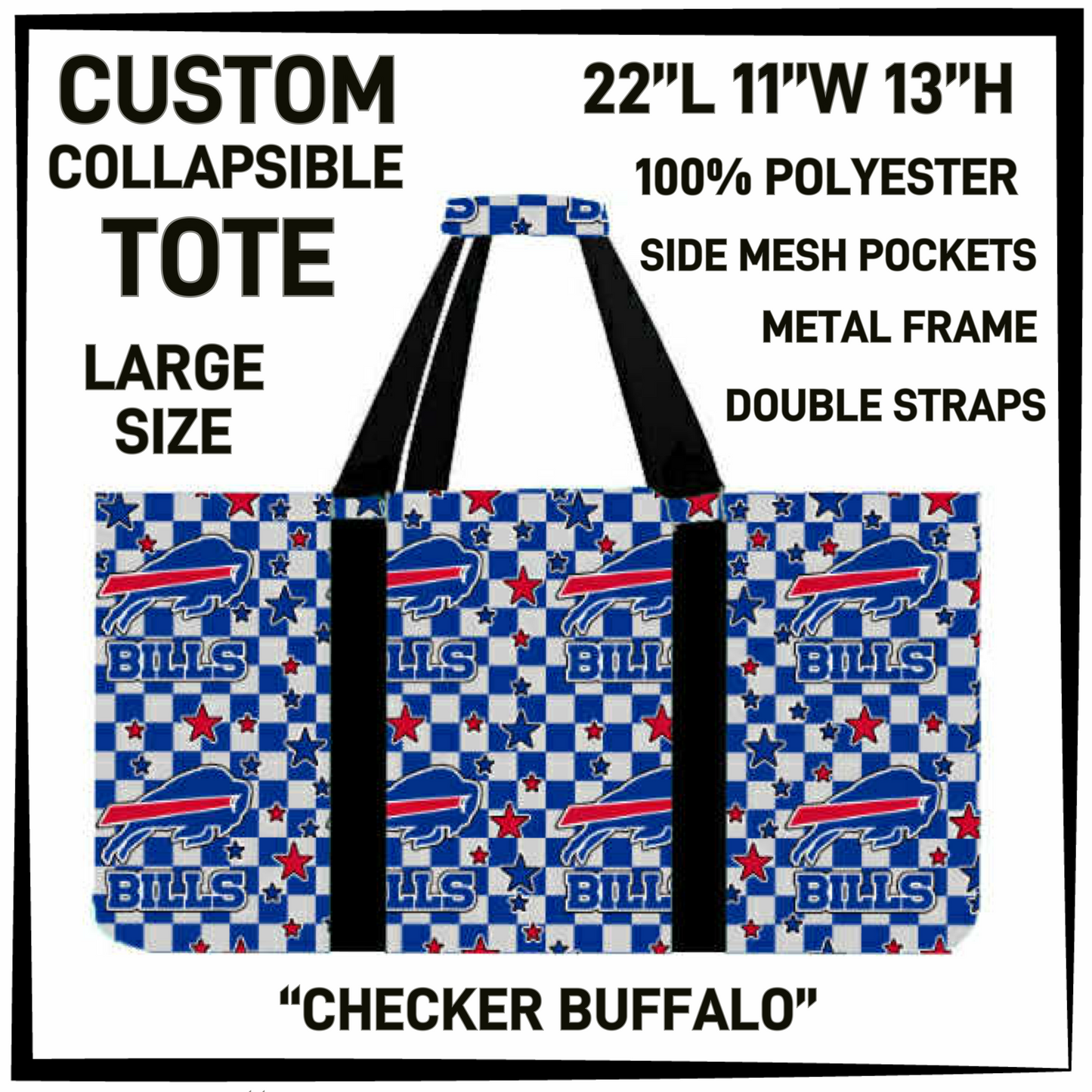 CT16 - Checker Buffalo Collapsible Tote - Preorder Closing 1/13 ETA: Mid March