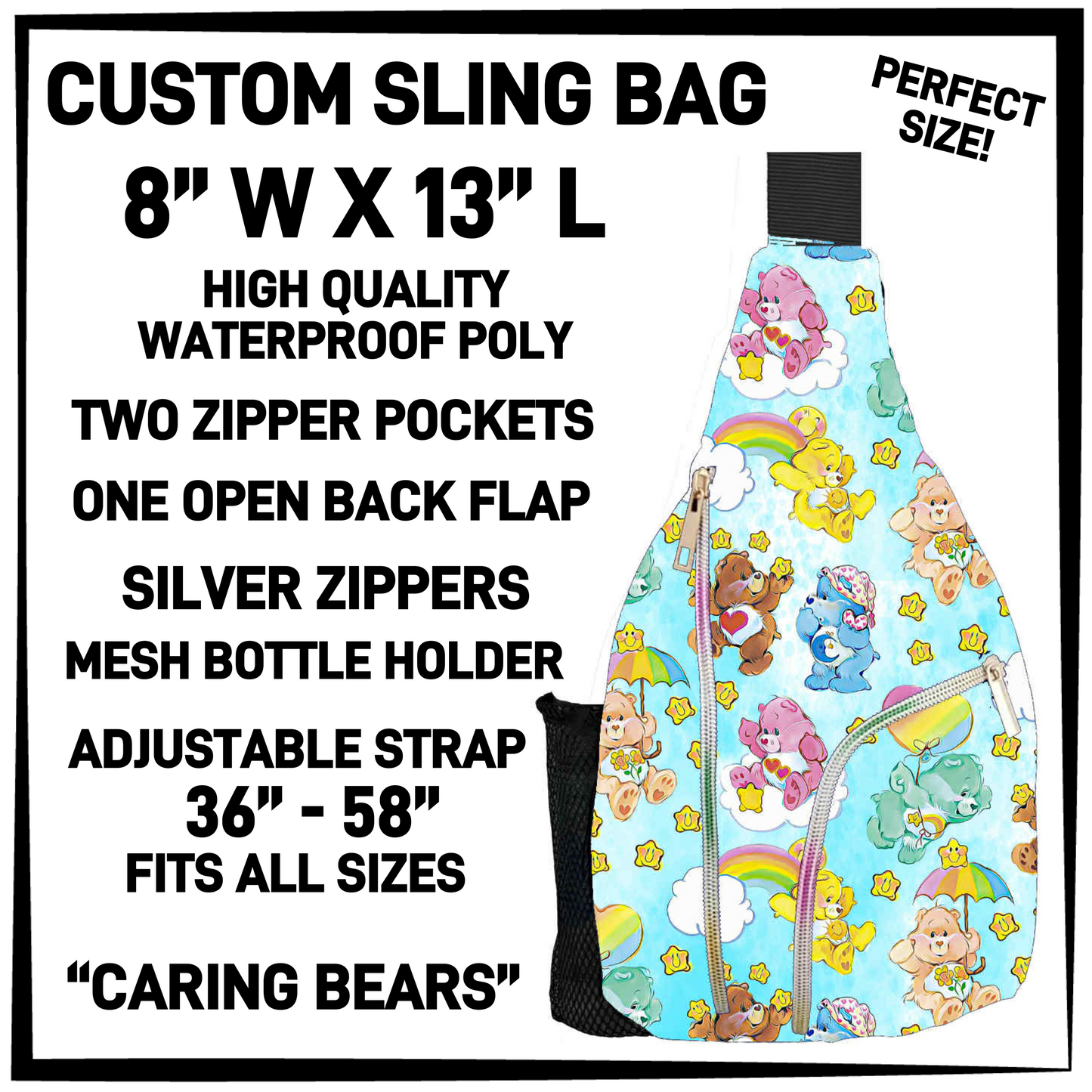 S13G - Caring Bears Sling Bag - Preorder Closing 1/15 ETA: Mid-March