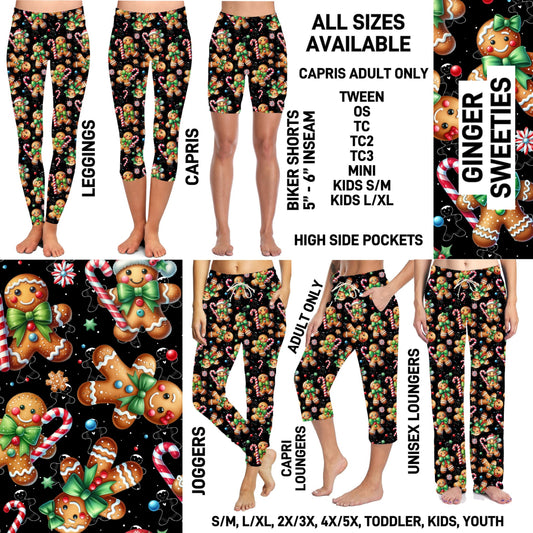 264BT - Ginger Sweeties Biker/Capris/Leggings with High Side Pockets - Preorder ETA: Early Nov
